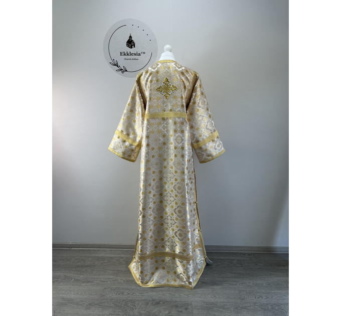 White-gold brocade sticharion - Orthodox stikhar - Altar Server Reader robe