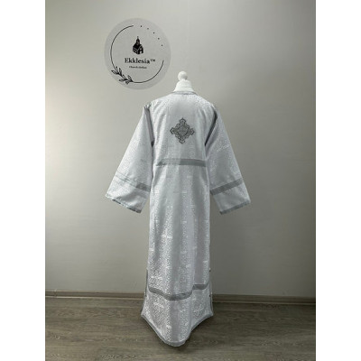 White brocade sticharion - Orthodox stikhar - Altar Server Reader robe