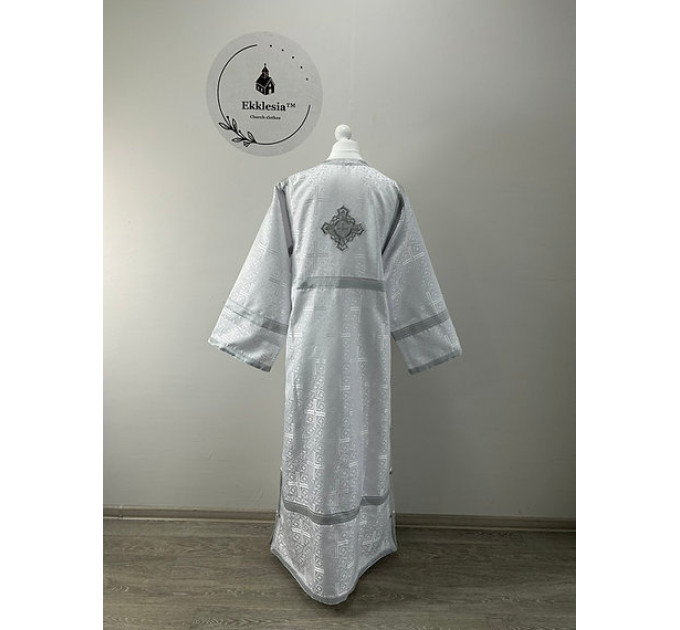 White brocade sticharion - Orthodox stikhar - Altar Server Reader robe
