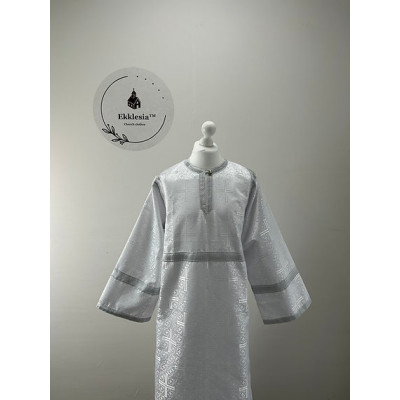 White brocade sticharion - Orthodox stikhar - Altar Server Reader robe