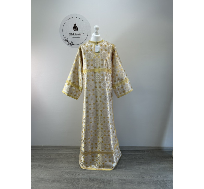 White-gold brocade sticharion - Orthodox stikhar - Altar Server Reader robe
