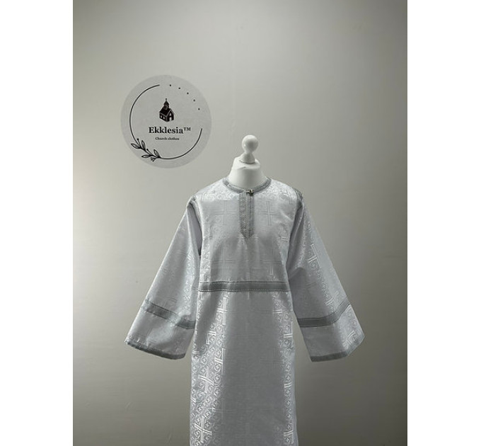 White brocade sticharion - Orthodox stikhar - Altar Server Reader robe