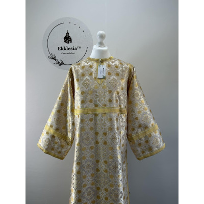 White-gold brocade sticharion - Orthodox stikhar - Altar Server Reader robe