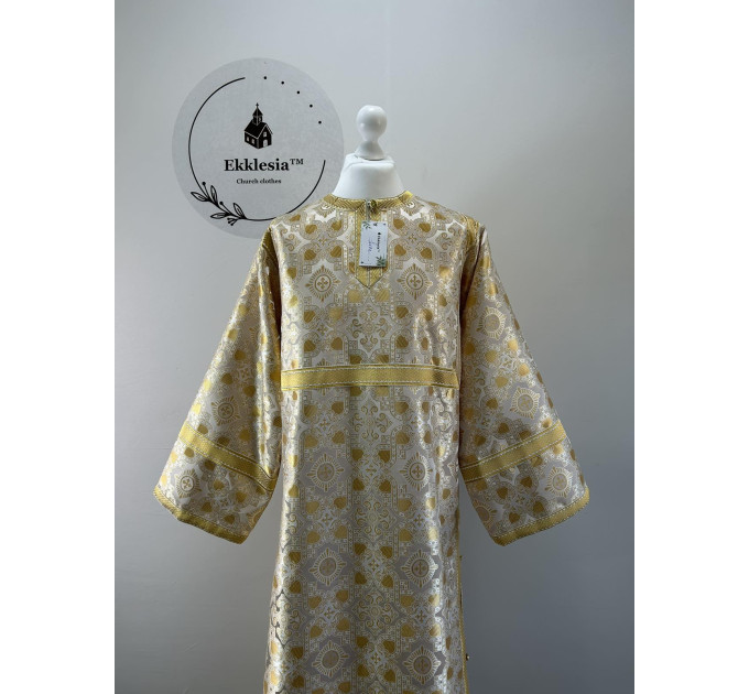 White-gold brocade sticharion - Orthodox stikhar - Altar Server Reader robe