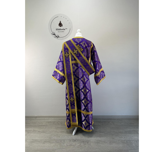 Brocade vestment for protodeacon - Stichar and orar - Sticharion, orarion, cuffs