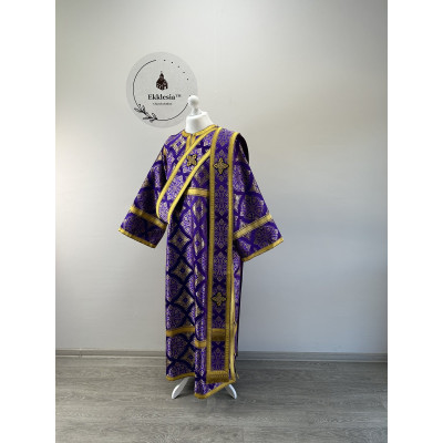 Brocade vestment for protodeacon - Stichar and orar - Sticharion, orarion, cuffs