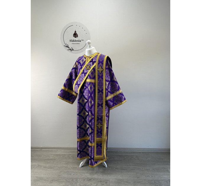 Brocade vestment for protodeacon - Stichar and orar - Sticharion, orarion, cuffs