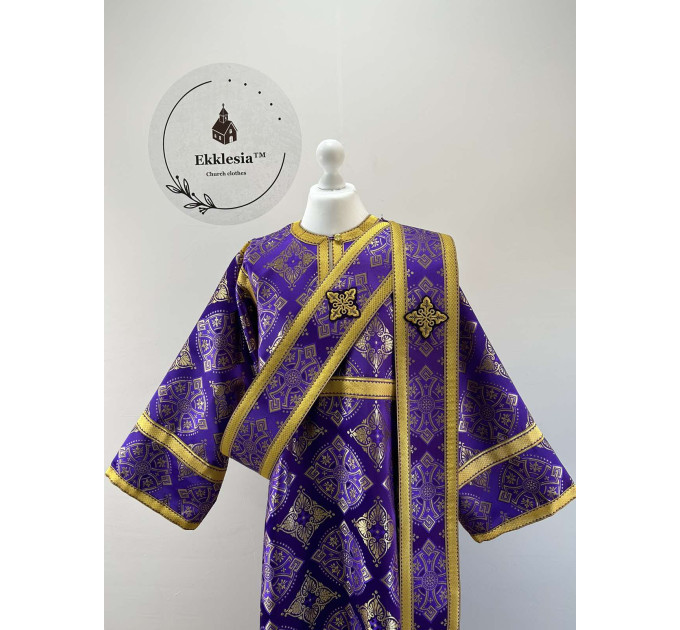 Brocade vestment for protodeacon - Stichar and orar - Sticharion, orarion, cuffs