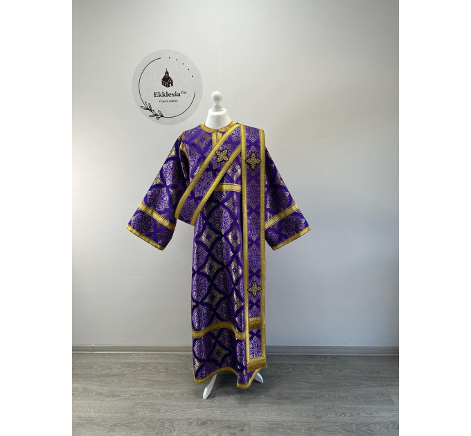 Brocade vestment for protodeacon - Stichar and orar - Sticharion, orarion, cuffs