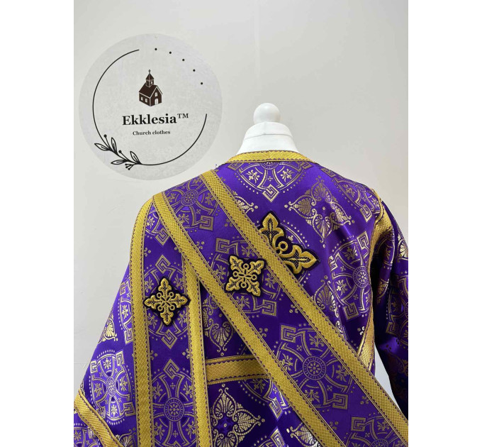 Brocade vestment for protodeacon - Stichar and orar - Sticharion, orarion, cuffs