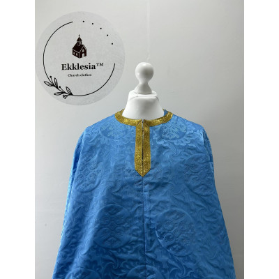 Priest vestment in Greek style - Unique blue vestment set - Orthodox phelon