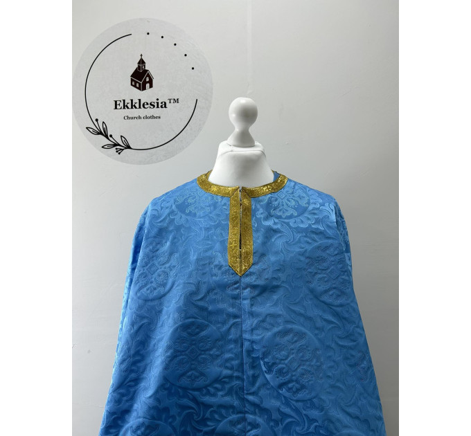Priest vestment in Greek style - Unique blue vestment set - Orthodox phelon
