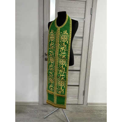 Reversible embroidered communion set - Double stole and cuffs - Two sides stole