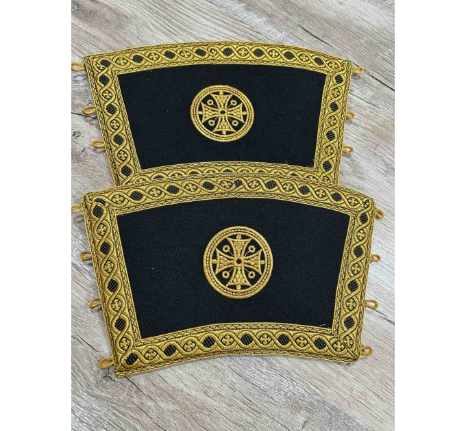 Reversible embroidered communion set - Double stole and cuffs - Two sides stole