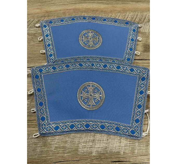 Reversible embroidered communion set - Double stole and cuffs - Two sides stole