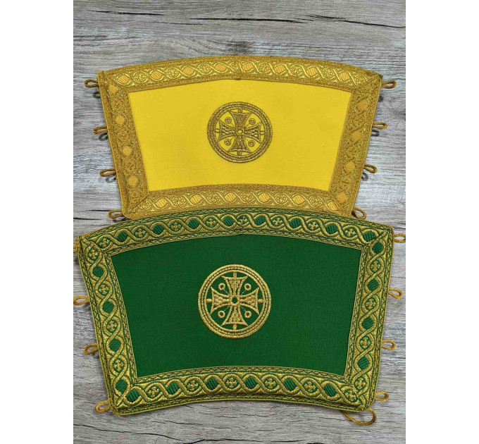Reversible embroidered communion set - Double stole and cuffs - Two sides stole