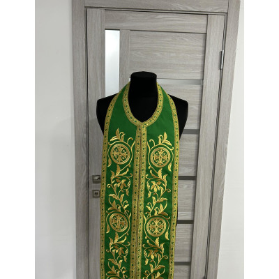 Reversible embroidered communion set - Double stole and cuffs - Two sides stole