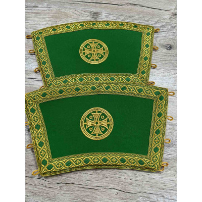 Reversible embroidered communion set - Double stole and cuffs - Two sides stole