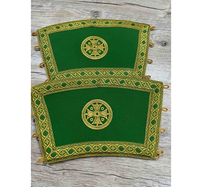 Reversible embroidered communion set - Double stole and cuffs - Two sides stole