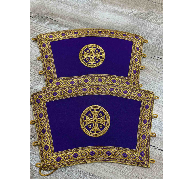 Reversible embroidered communion set - Double stole and cuffs - Two sides stole