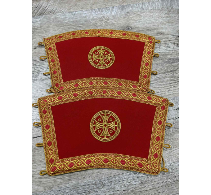 Reversible embroidered communion set - Double stole and cuffs - Two sides stole