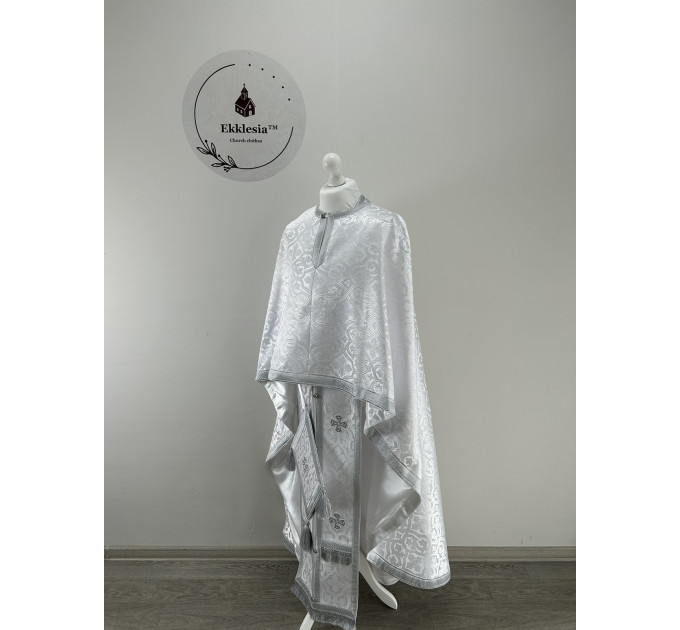 Greek style priest vestment- White phelon - Orthodox ordination vestment set