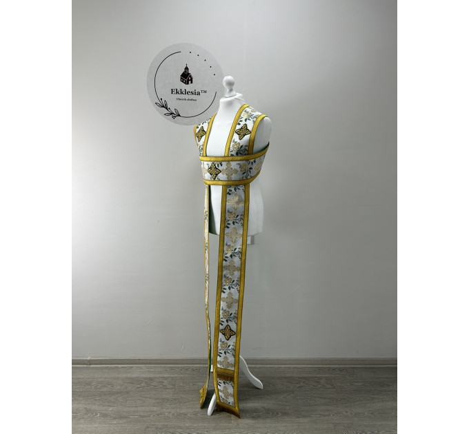 Coptic stole - Long stole made of brocade - Coptic orar Orarion in coptic style