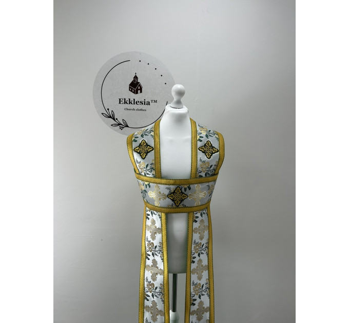 Coptic stole - Long stole made of brocade - Coptic orar Orarion in coptic style