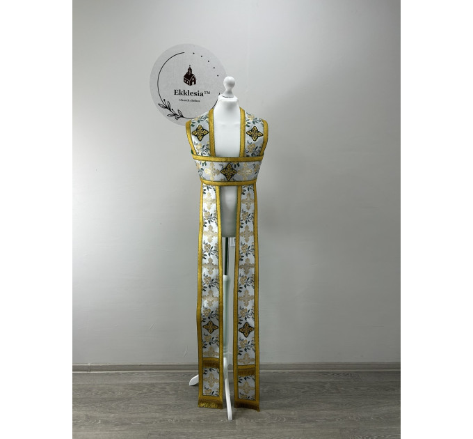 Coptic stole - Long stole made of brocade - Coptic orar Orarion in coptic style