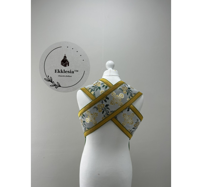 Coptic stole - Long stole made of brocade - Coptic orar Orarion in coptic style