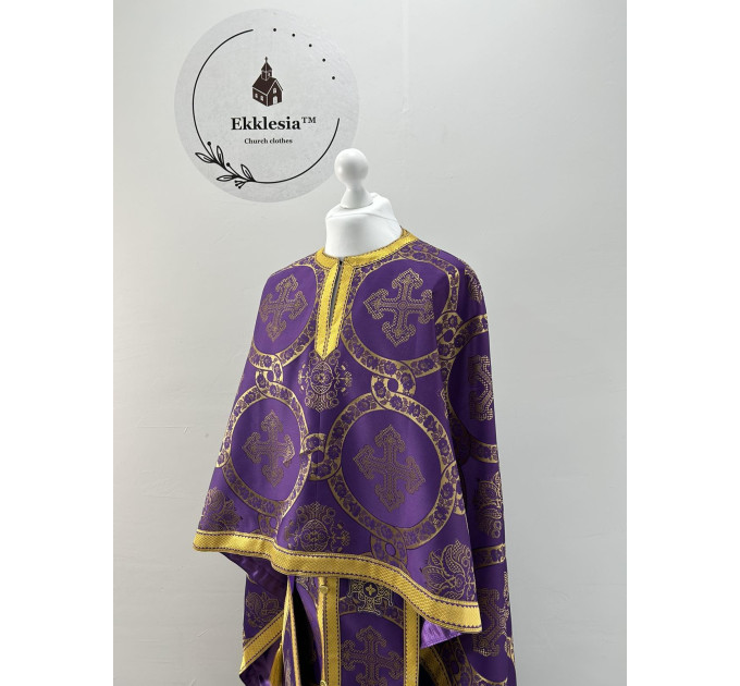 Orthodox vestment set for Lent - Priest vestment set with Oranta cross