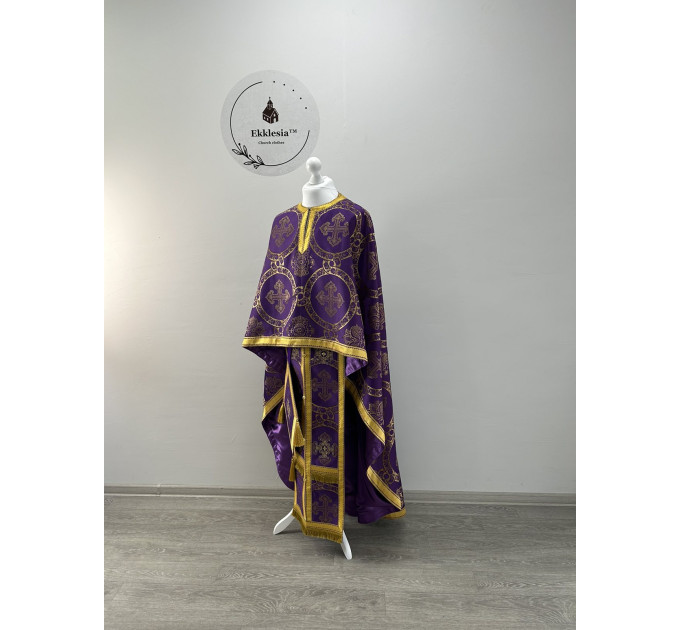 Orthodox vestment set for Lent - Priest vestment set with Oranta cross