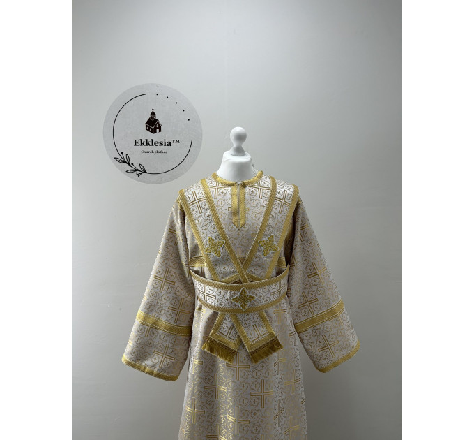 Sticharion for subdeacon - Vestment in greek brocade - Single orar and stichar