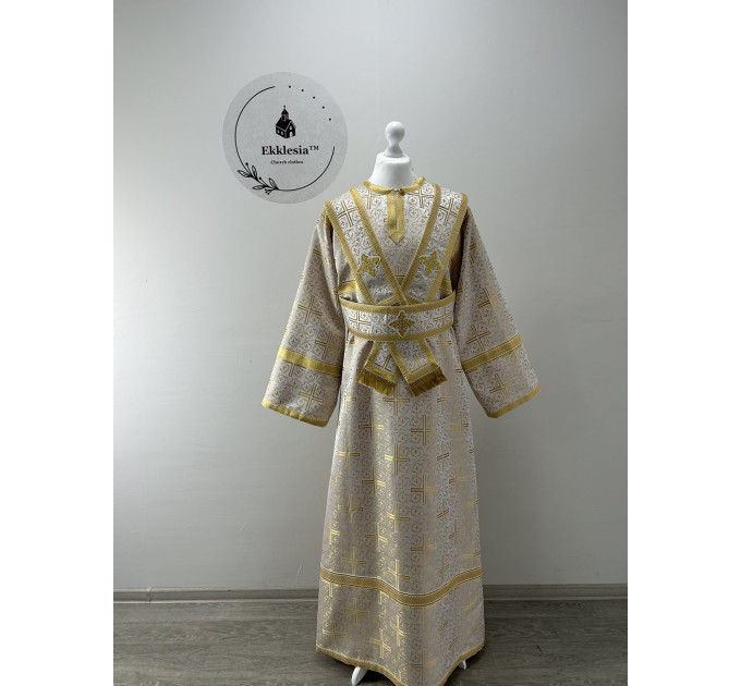 Sticharion for subdeacon - Vestment in greek brocade - Single orar and stichar