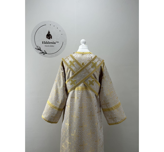 Sticharion for subdeacon - Vestment in greek brocade - Single orar and stichar