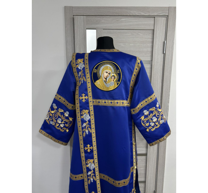 Embroidered vestment for deacon - Stichar, orar, cuffs on satin fabric