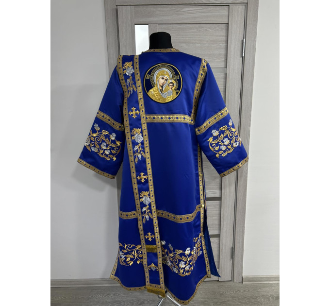 Embroidered vestment for deacon - Stichar, orar, cuffs on satin fabric