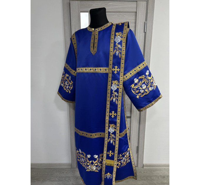Embroidered vestment for deacon - Stichar, orar, cuffs on satin fabric