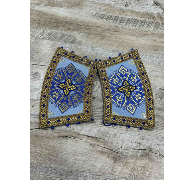 Vestment in blue brocade - Vestment set for priest - Liturgical set