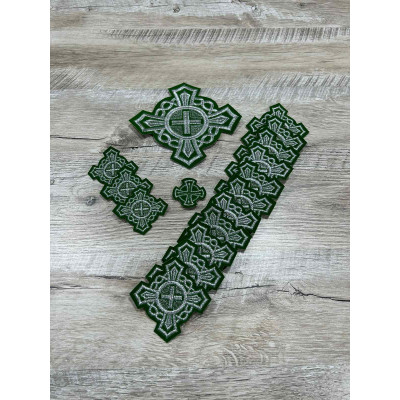 Orthodox Set of 16 embroidered crosses for Orthodox vestment