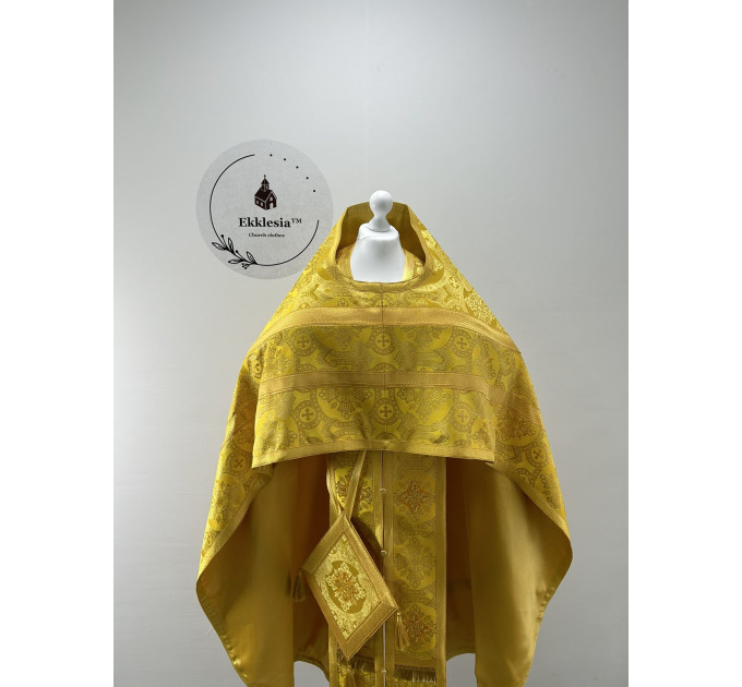 Orthodox priest vestments made of brocade - Liturgical vestment set - Slavic set
