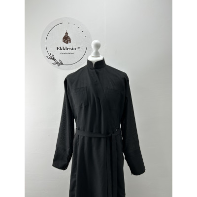 Embroidered inner cassock - Orthodox black cassock - Light summer cassock