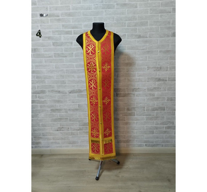 Orthodox stole and cuffs in brocade - Priest's communion set in white - gift
