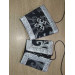 Orthodox stole and cuffs in black brocade - Priest's communion set with silver