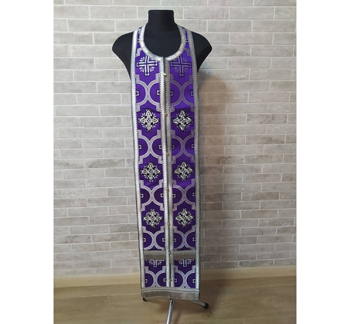 Stole and cuffs in brocade - Priest's communion set - Orthodox church