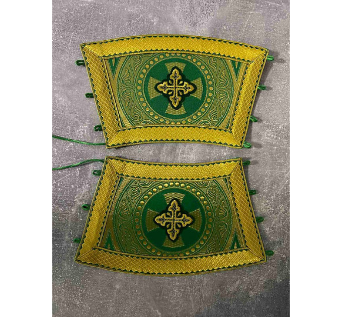 Stole and cuffs in brocade - Priest's communion set - Orthodox priest's cloth
