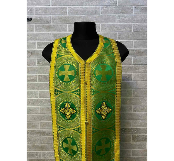 Stole and cuffs in brocade - Priest's communion set - Orthodox priest's cloth