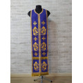 Blue embroidered stole and cuffs - Priest's communion set - Orthodox set
