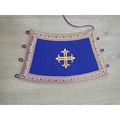 Blue embroidered stole and cuffs - Priest's communion set - Orthodox set