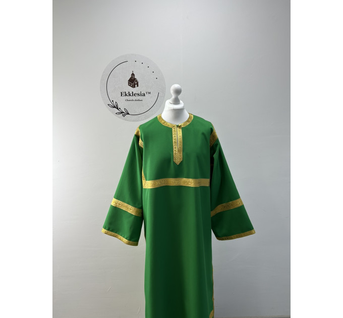 Green Altar Server Reader Robe in gabardine - Stikharion - Surplice - Rochet